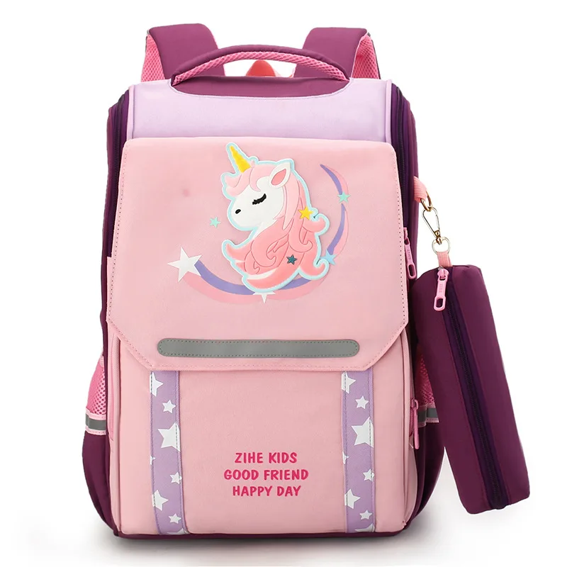 Children Cute Cartoon High-capacity Backpacks New Unicorn Dinosaur Girls Boys Fashion School Bags for Grade 1-3-6 with Pen Bag