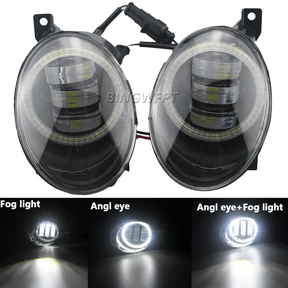 

BINGWFPT для Volkswagen Tiguan (5N _) 2012-2016, противотуманная фара с ангельскими глазами, аналогичная Автомобильная противотуманная фара, дневные ходовые огни DRL 30 Вт, лм