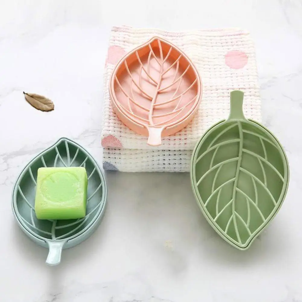 

Bathroom Creative Leaf Double Layer Portable Multifunctional Tub Anti-Slip Drainage Kitchen Holder Accessories Soap Washsta Y7T0