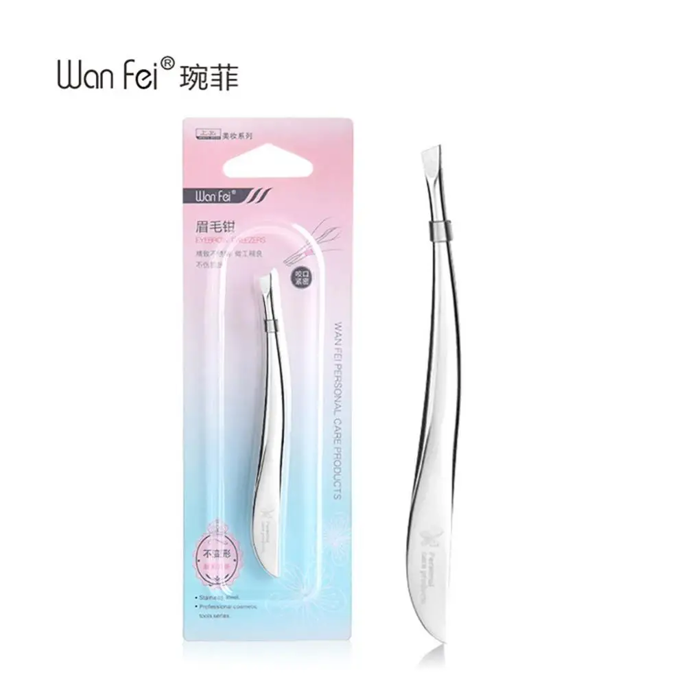 

1Pc Stainless Steel Eyebrow Clip Tweezers Eyelash Curler Eyebrow Clip Plucking Eyebrow Eyebrow Pliers Oblique Mouth Beauty Tool