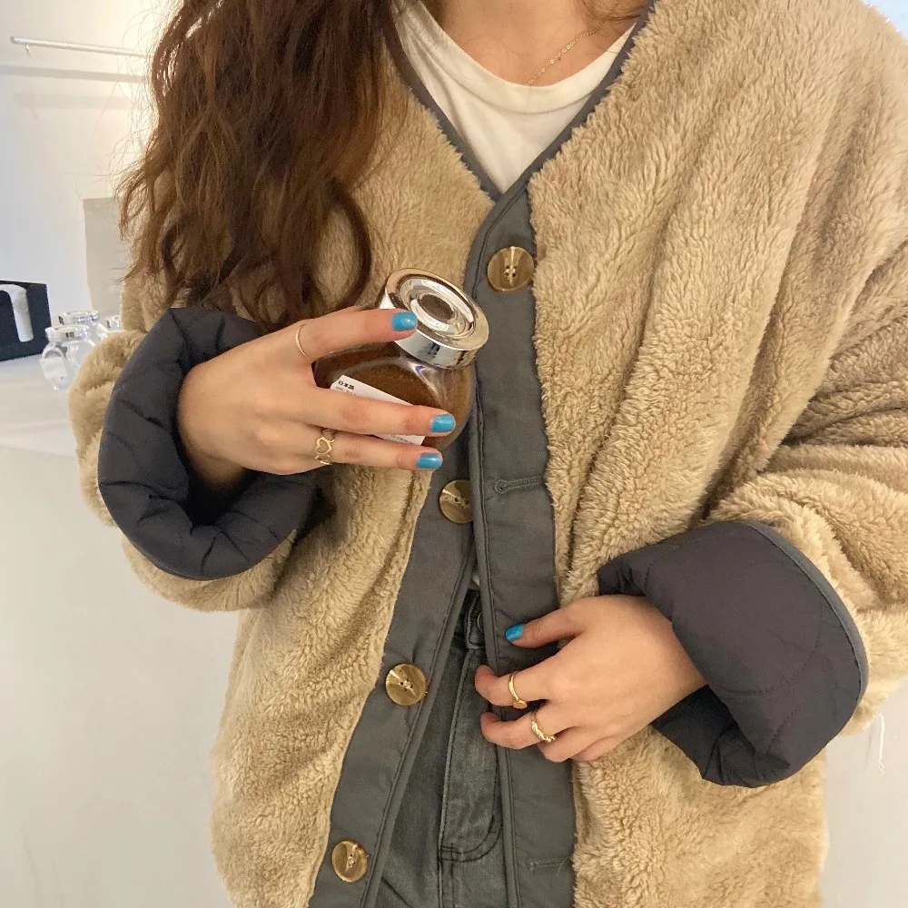 2023 New Outwear Winter Jacket Warm OL Work Coats Thick Warm Women Parkas Double Wear Faux Lamb Wool Liner Parka Female Coat