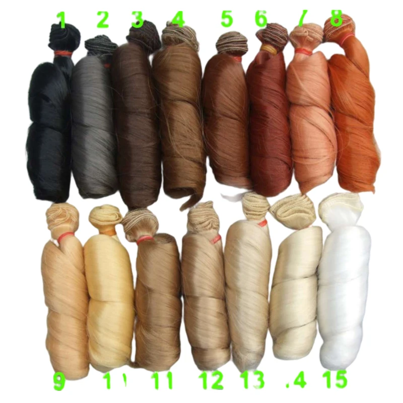 

Extension Doll Wigs 15*100cm Natural Color Curly Doll Hair for BJD SD Russian Handmade Clothing Doll Wigs