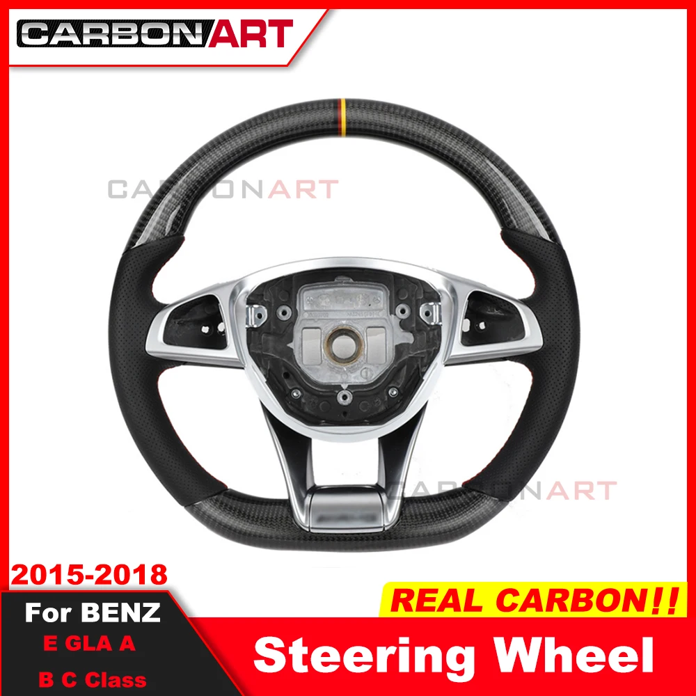 

Custom alcantar carbon fiber steering wheel For mercedes ben z 2015-2018 E GLA A B C Class racing wheel convertible