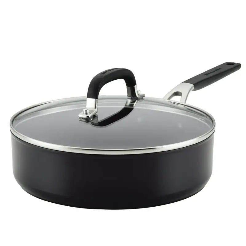 

Anodized Nonstick Sauté Pan with Lid, 3-Quart, Onyx Black