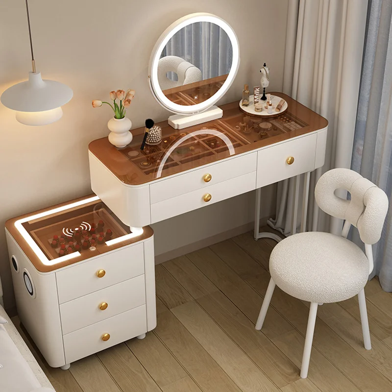 

Nordic Bedside Dressing Table Storage Drawers Modern Cabinet Console Dressing Table Mirror Coiffeuse De Chambre Home Furnitures