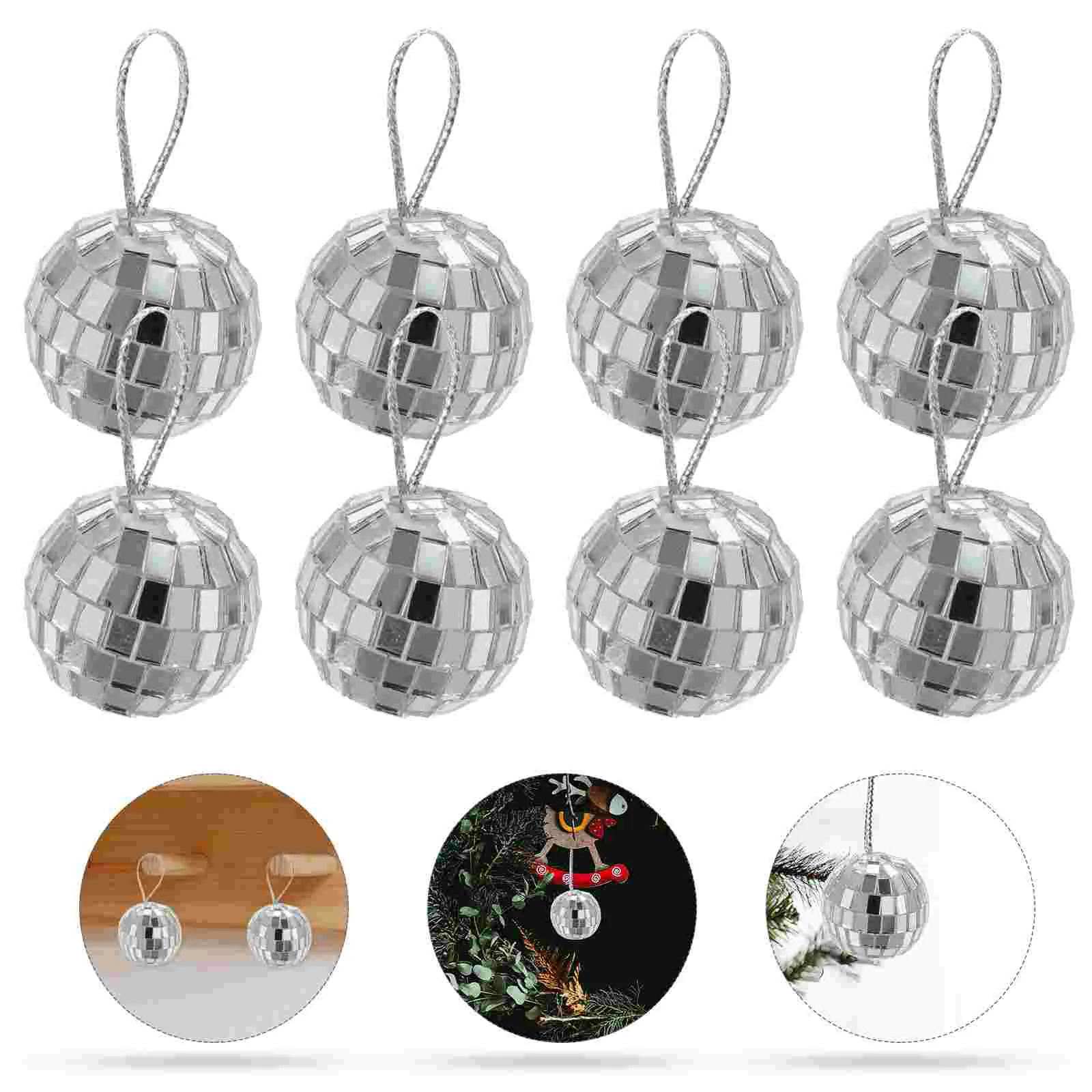 

12 Pcs Mirror Disco Ball Hanging Prom Decorations Disco Mirror Ball Decorative Mini Balls Glass Hanging Ornament