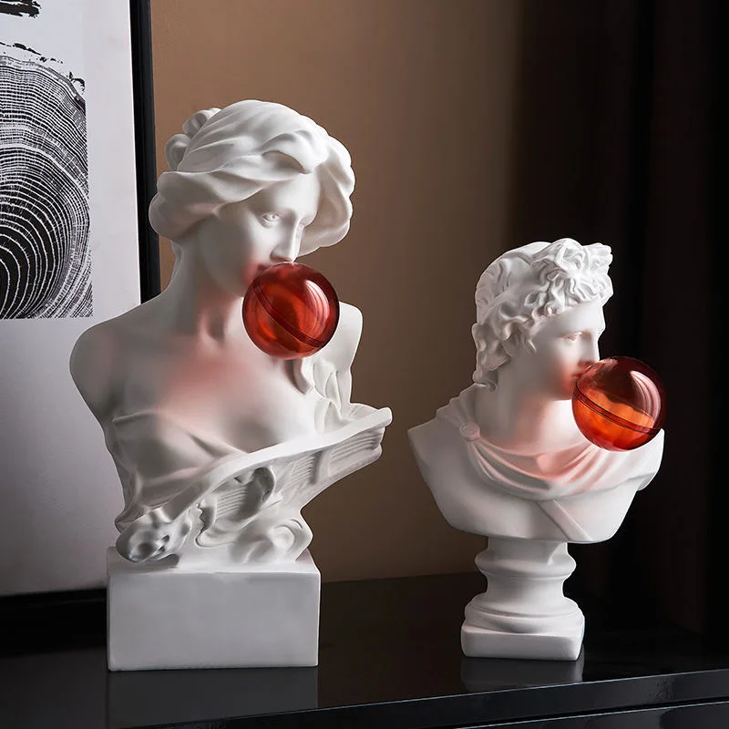 

Scandinavian Glamour Decor Home Head David Handicraft Ornaments Desktop Miniature Figurine Statue Sculpture Girl Birthday Gifts
