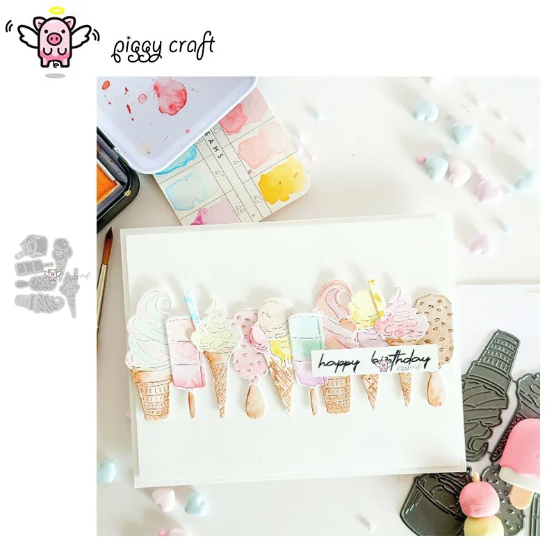 Piggy Craft металлические штампы для резки форма конуса мороженого украшение