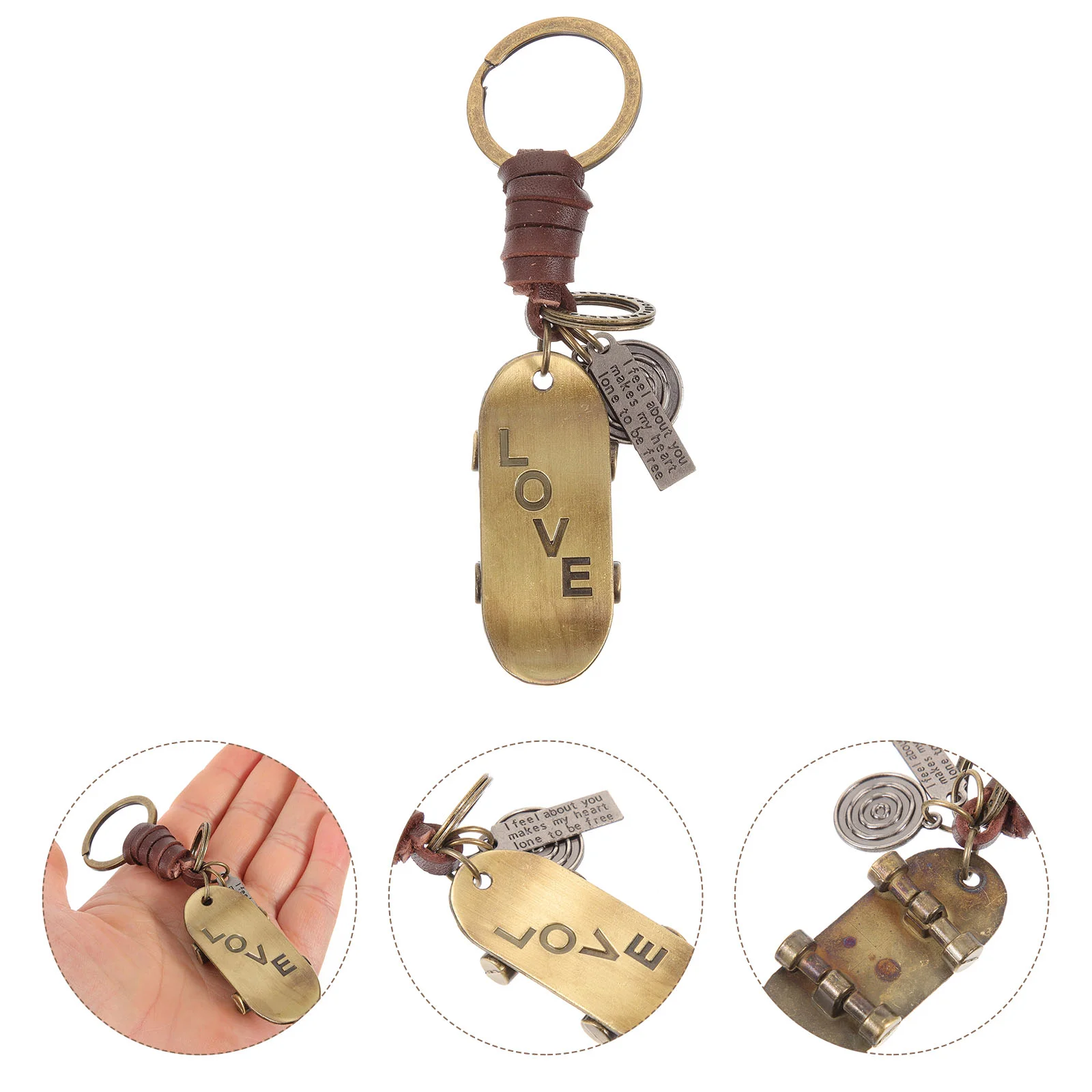 

Skateboard Sports Key Rings Punk Ornaments Pendant Match Faux Hanging Engraved Love Interesting Decorative Creative Gifts