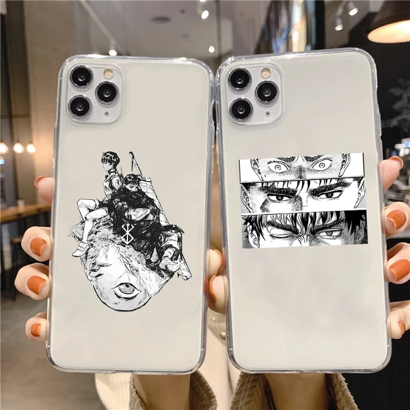 Прозрачный чехол для телефона с японским аниме Берсерк iPhone 13 12 Mini 7 8 5 6 6S Plus SE 2020 SE3