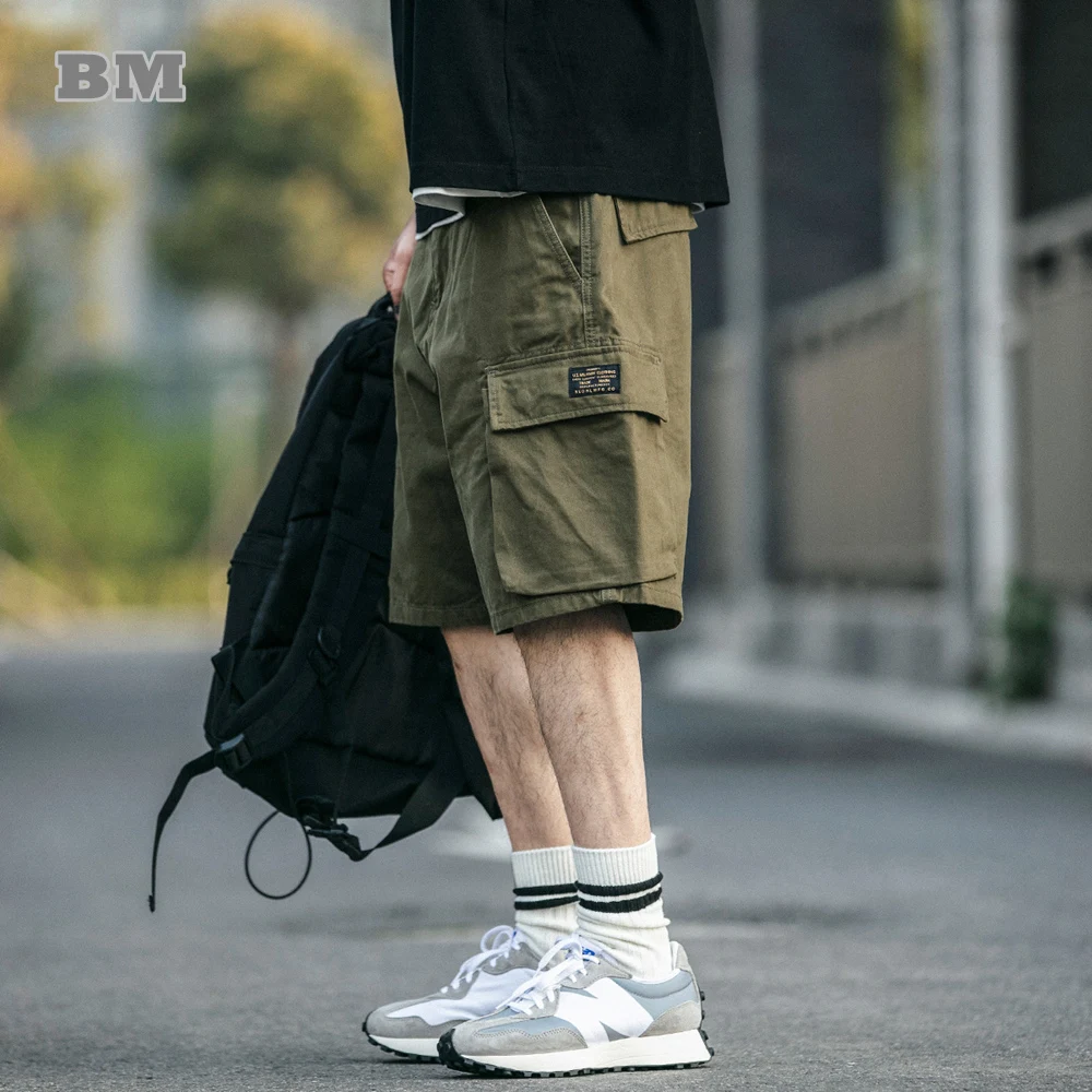 

Japanese Streetwear High Quality Cargo Shorts Male 2022 Summer Harajuku Khaki Running Sports Casual Beach Pants Men Clothing