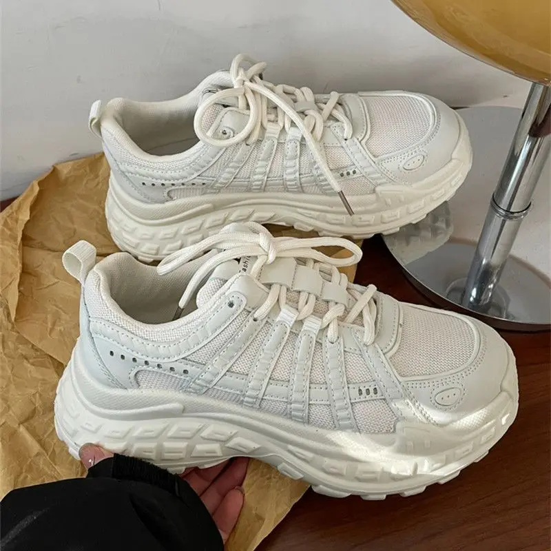 

Женские спортивные туфли для папы Новинка весна-осень 2023 маленькие дурианские кроссовки с открытыми ногами маленькие белые кроссовки