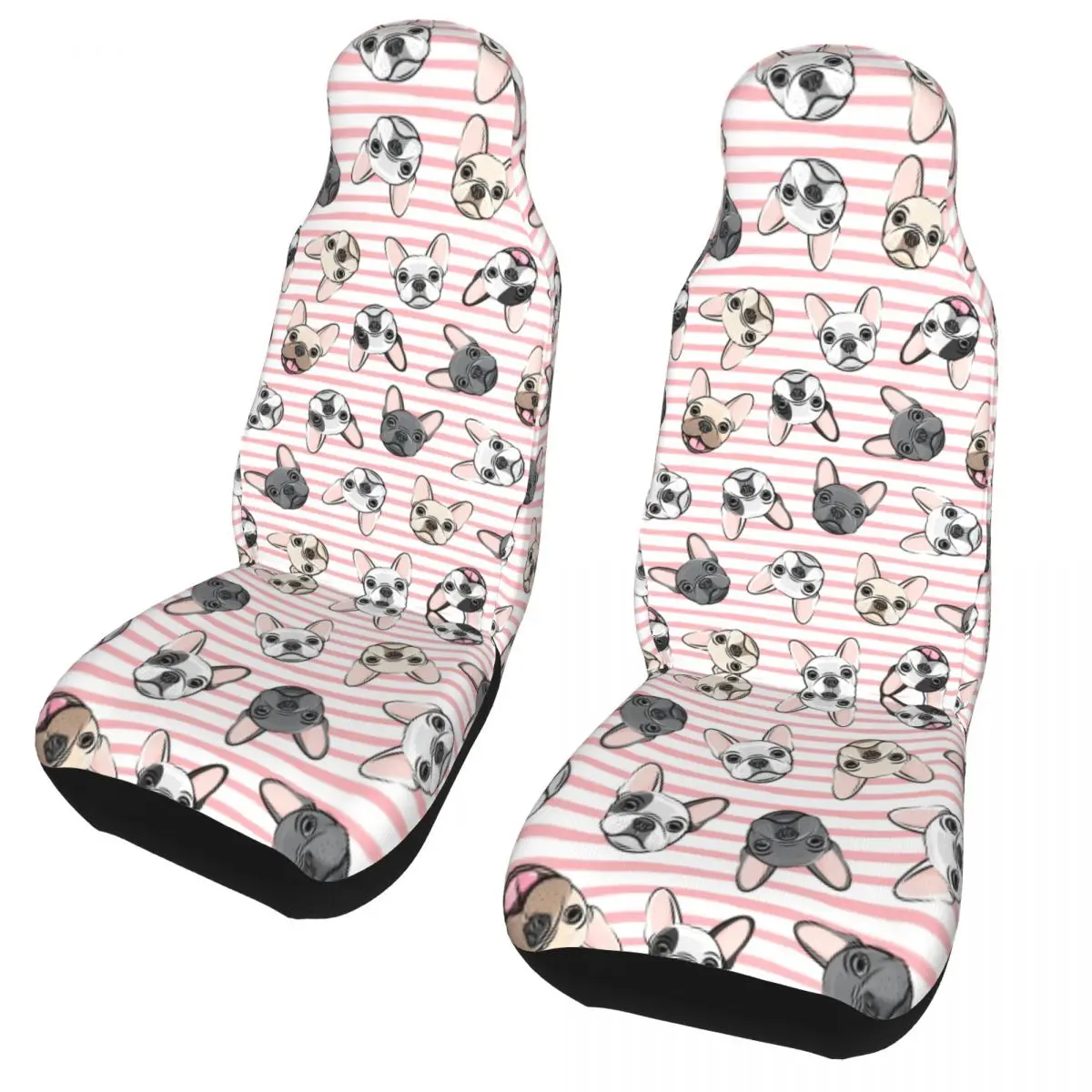 

Pink Stripes French Bulldog Dog Car Seat Cover Protector Interior Accessories For SUV Animal Seat Cushion/Cover Car Styling