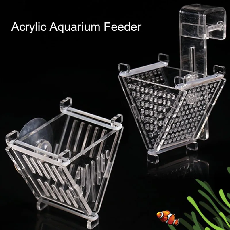 

New Acrylic Aquarium Decoration Hanging Fish Tank Mini Crystal Pot Polka Water Planting Cylinder Cup Feeding Accessories