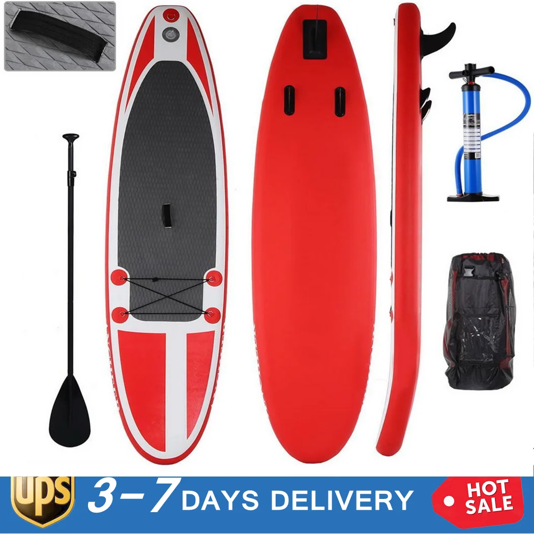 

305 x 76 x 15cm/120 x 30 x 6inch 10ft Inflatable Stand Up Paddle Board iSUP with Adjustable Paddle Backpack PVC technology board
