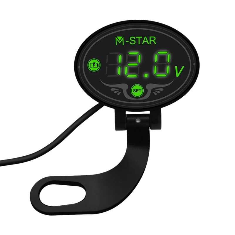 Цифровой вольтметр для мотоциклов, водонепроницаемый пылезащитный вольтметр, измеритель напряжения с цифровым дисплеем, 9-24 В постоянного тока