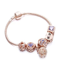 wholesale creative diy pendant fashion bracelet big hole glass bead bracelet snake bone chain bracelet hand jewelry