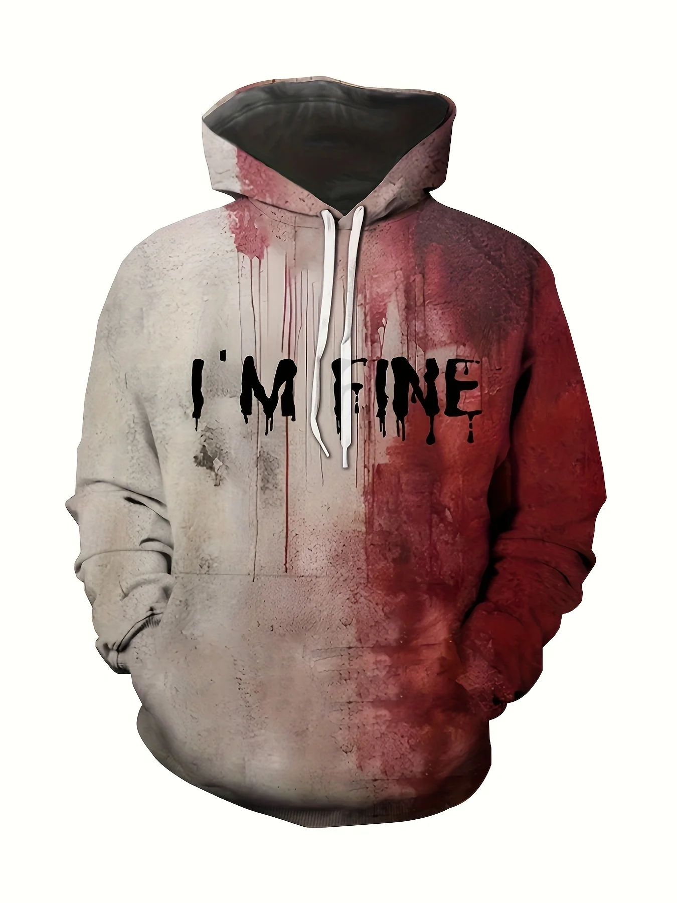 Мужская толстовка с капюшоном на Хэллоуин капающий кровь череп топы 3D принтом