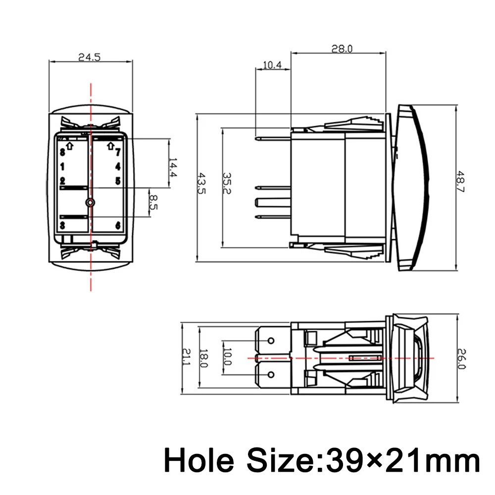 12V 24V Car Boat Rocker Toggle Switch Waterproof ON/OFF 5 Pin Latching Marine Push Button LED Light Bar FOG REAR SPOT Lights - купить по