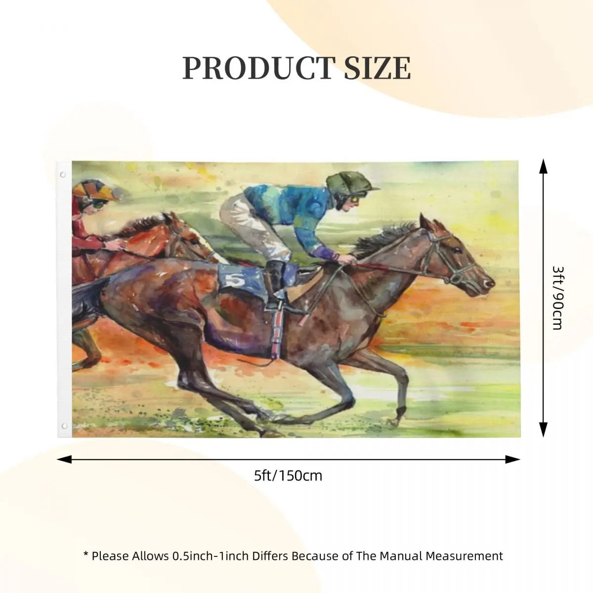 

Скачки лошадей Suzanns искусство дуплексная печать один Флаг для украшения