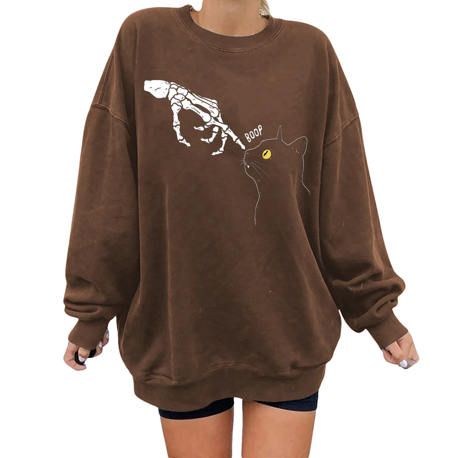 

Cute Sweatshirts Women Sweatshirt Crew Neck Long Sleeve Casual Loose Pullover Sports Sweater Women