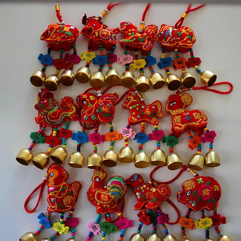 

12pcs # wholesale backpack bag home CAR wall efficacious Mascot Southeast Asia native animal FENG SHUI copper bell lucky Pendant