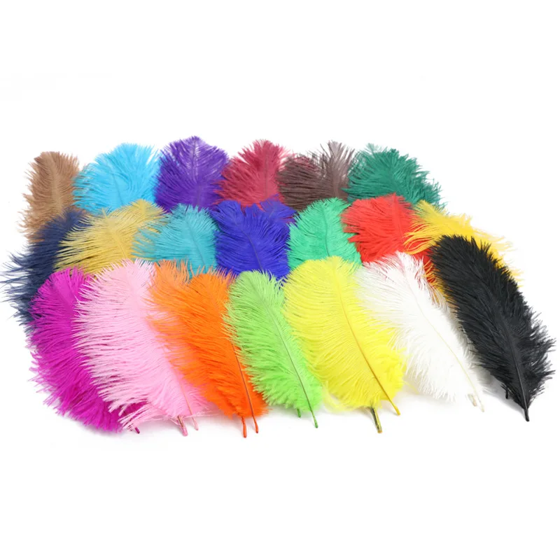 

10Pcs Colored Ostrich Feathers for Crafts Wedding Decoration Handicraft Accessories Table Centerpieces Carnival Plumas Decor