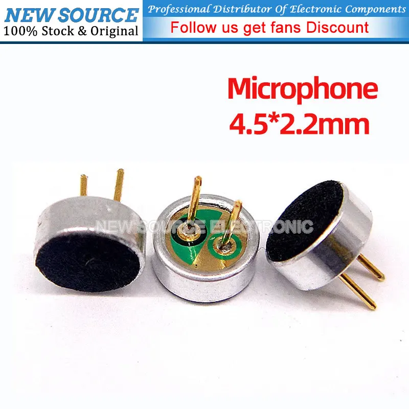 

20 шт./партия, емкостный микрофон 52 дБ 4,5*2,2 мм