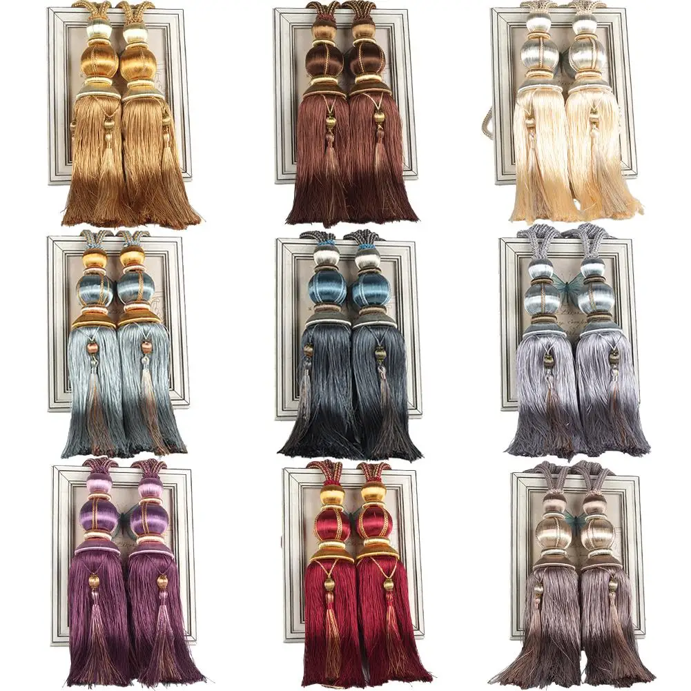

1 pair Rope Curtain Tiebacks Hanging Tassel Tiebacks For Curtain Accessories Pearls Ball Beaded Tassel Hanging Ball