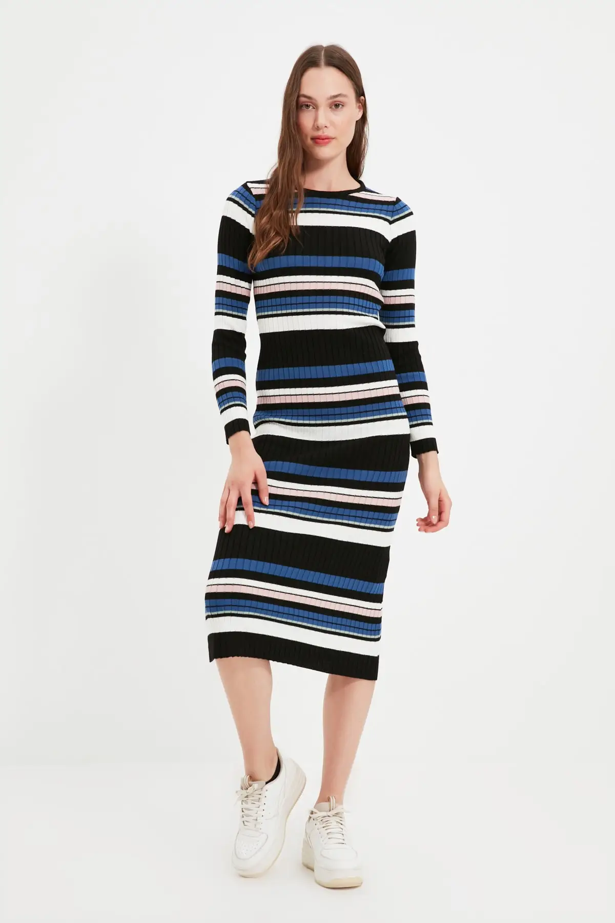 Трикотажное платье в полоску TWOAW22EL0976 | Женская одежда