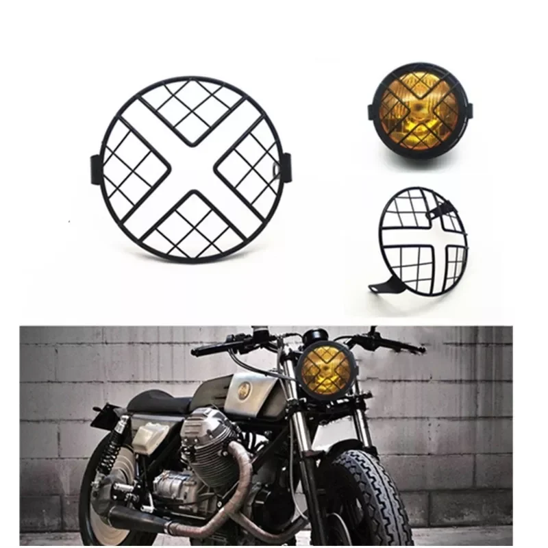 

Scooter Extension Headlamp Bracket Motorcycle Headlight Fog Lamp Guard Grille Cover Case Easy to Install