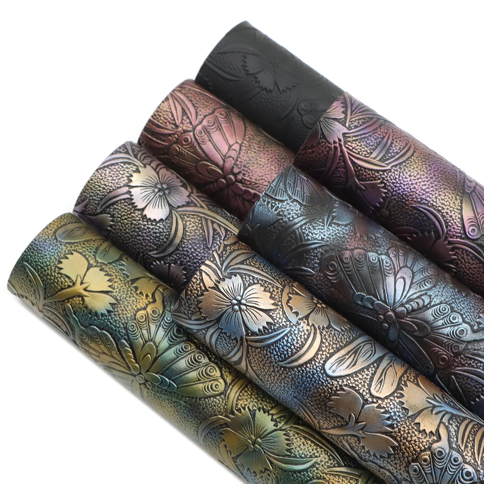 Faux Leather Sheets Butterfly Dragonfly Bump Texture Synthetic Leather Fabric For Diy Handmade Earrrings Hair Bow