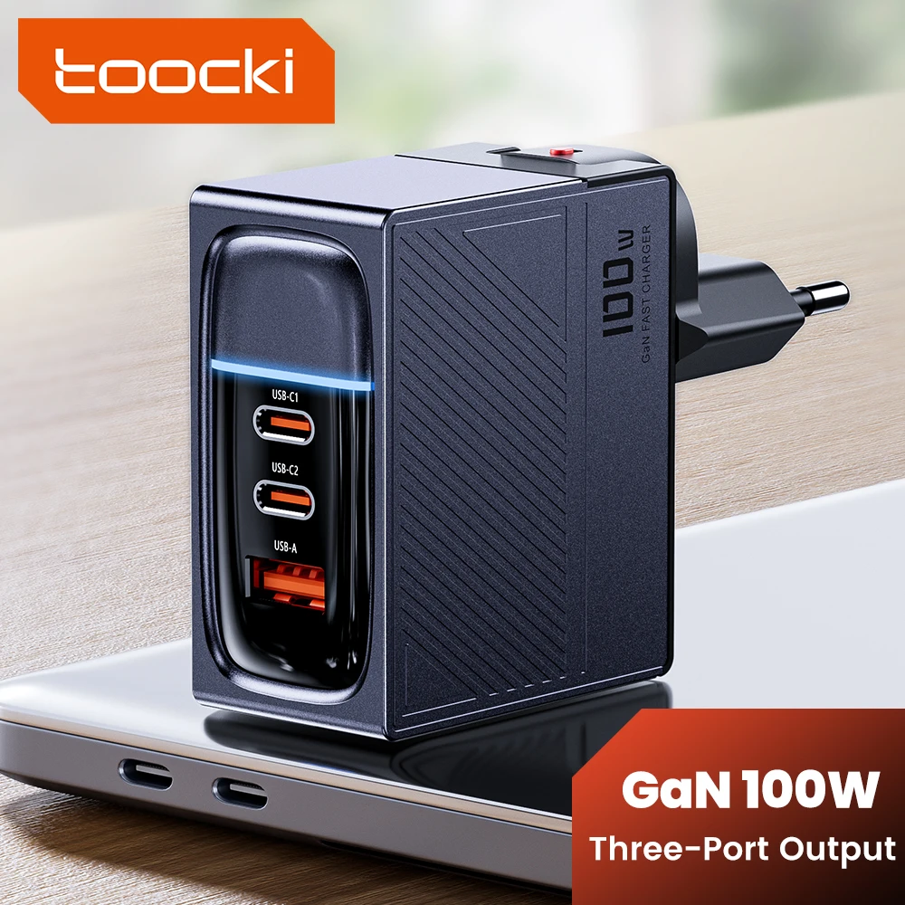 

Зарядное устройство Toocki сетевое с USB-портом и поддержкой быстрой зарядки, 100 Вт
