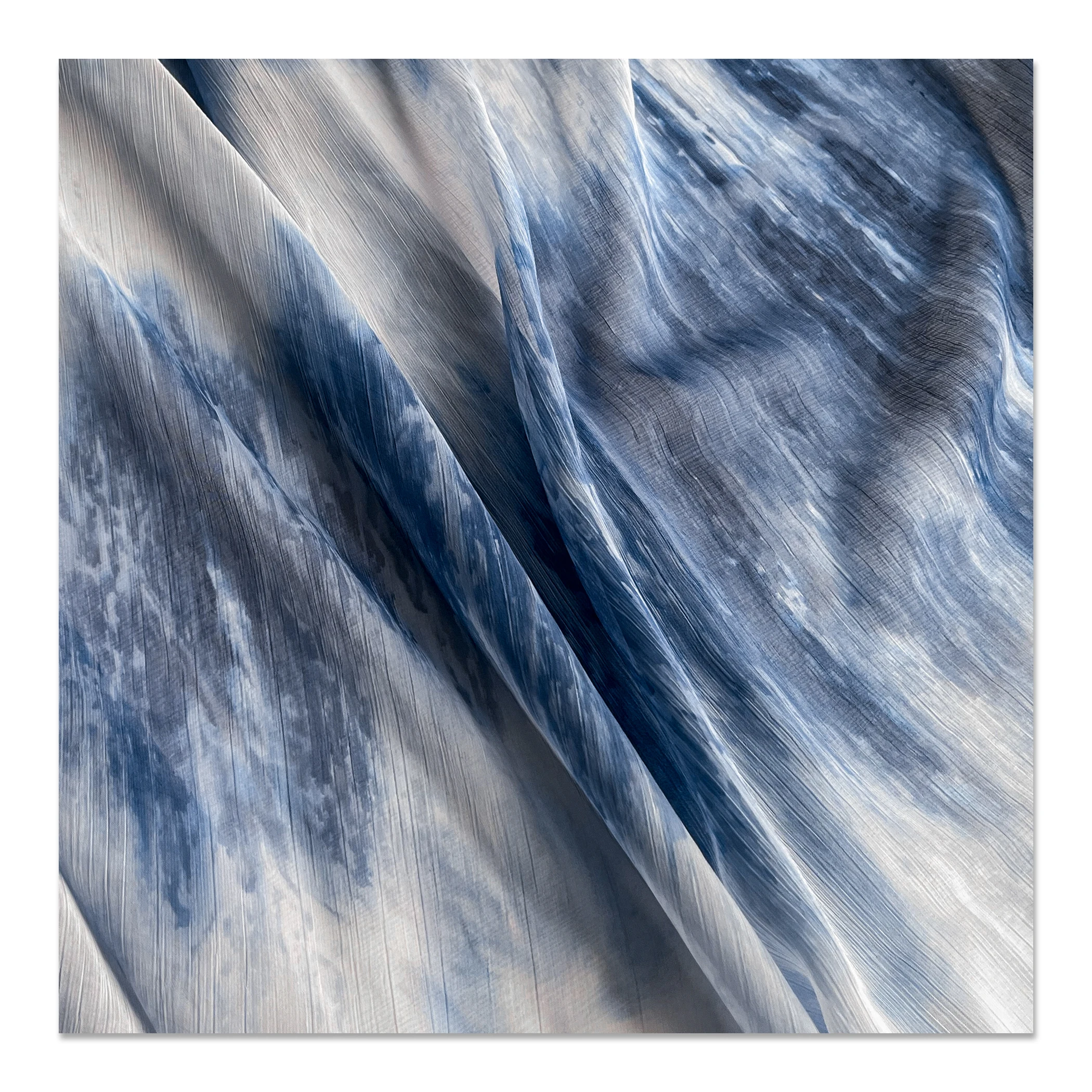 Волнистое синее и белое искусственное Сетчатое шифоновое свадебное платье в