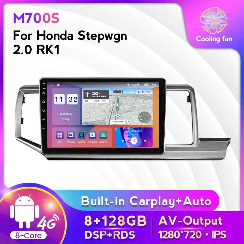 

Автомобильный радиоприемник 8G + 128G Android 11 для Honda Stepwgn 2,0 RK 2009-2013-2015, навигация GPS No 2din, правосторонний мультимедийный видеоплеер