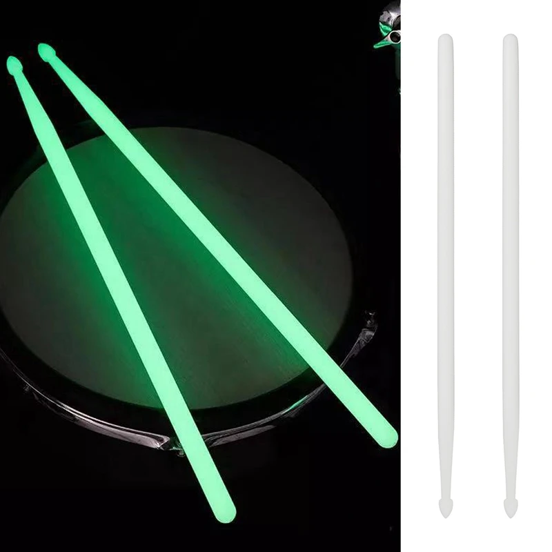 

2Pair 5A Luminous Drum Stick Drum Set Fluorescent Drumsticks Jazz Drumsticks Stage Glow In Dark Drum Accessories Green