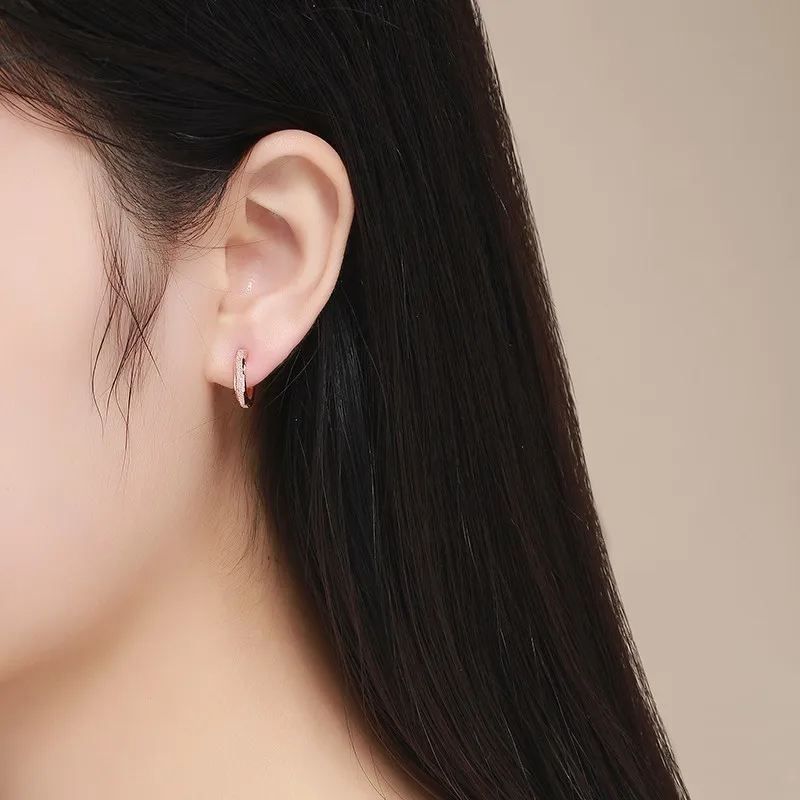 Милые серьги-кольца из стерлингового серебра 925 пробы с блестящими круглыми