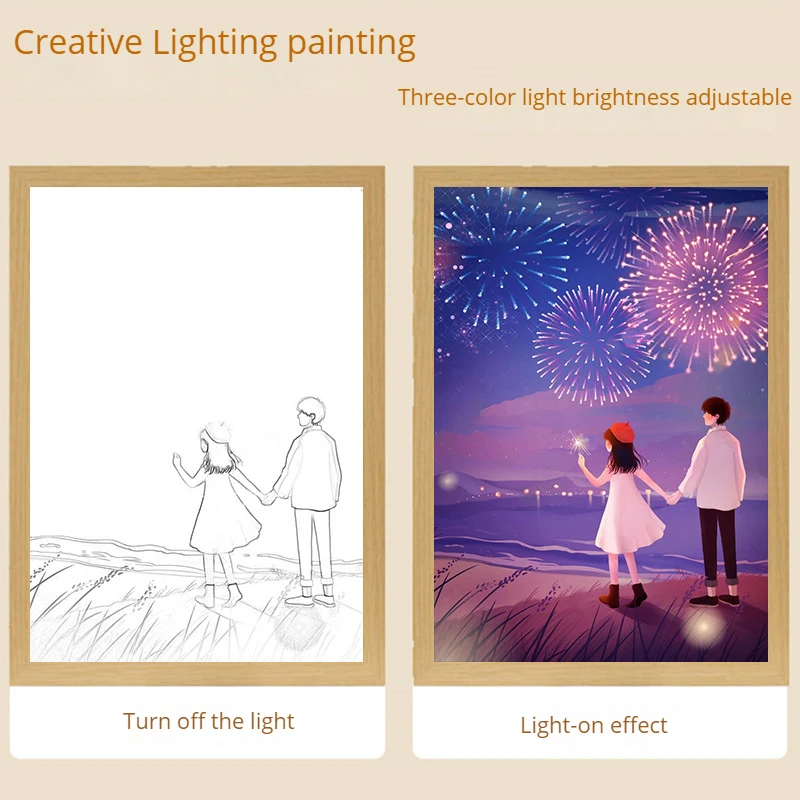 Светящиеся аниме настенные бра INS деревянная фоторамка с подсветкой ночники