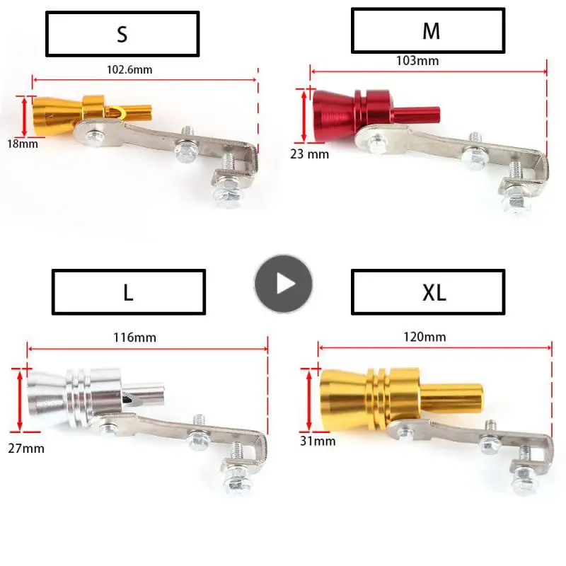 

Aluminium Alloy Sound Simulator Portable Durable Sound Tail Muffler Auto Universal Motorbike Accessories Car Turbmuffler