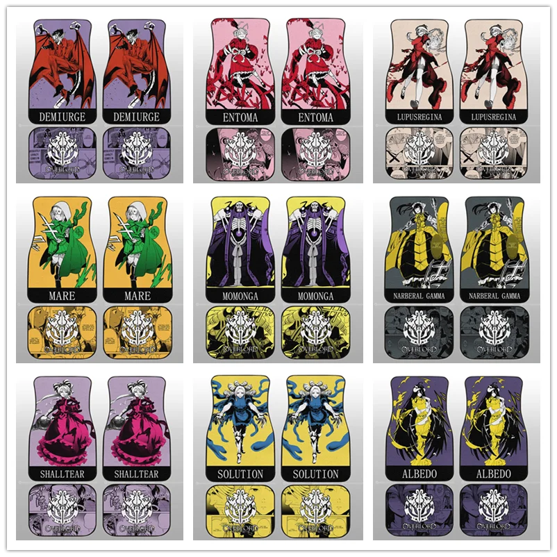 

Overlord Anime Car Floor Mat Vintage Black Carpet Anti-Slip Rubber Mat Pack of 4 Auto Accessiores for Car SUV Van