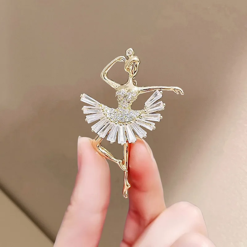 

Gymnastics Girl Flower Dancer Crystal Rhinestone BallerinaBrooches for Women High QualityCorsage Fashion Wedding Jewelry