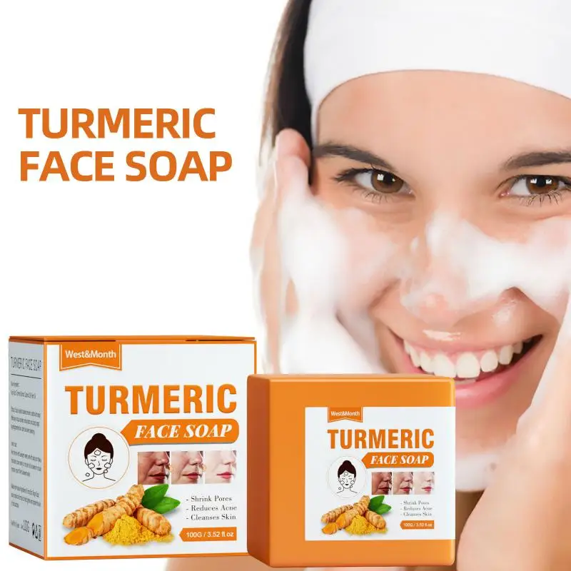 

Turmeric Face Wash Soap Cleansing Anti Acne Lightening Dark Spots Natural Ginger Handmade Soap Whitening Skin Care Brighten