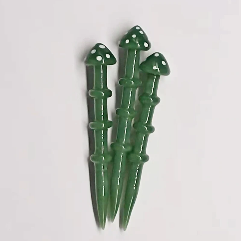 

New 4.3 Inches Mushroom Glass Dabber Green Special Heady Glass Dab Tool