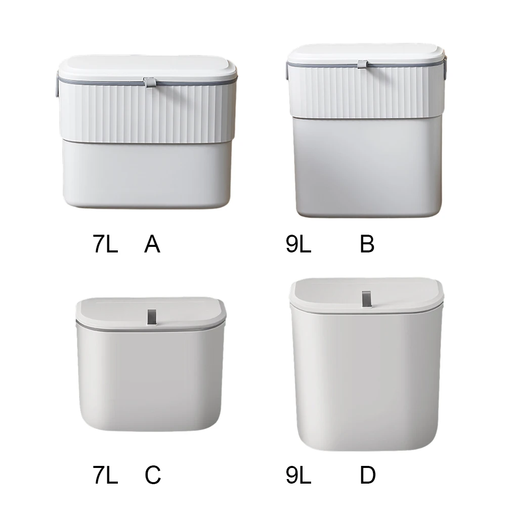 

White ABS Plastic Waste Bin With Strong Durability - Trash Bin Easy To Lift And Pull Wall Mounted Garbage Bin Trash Can