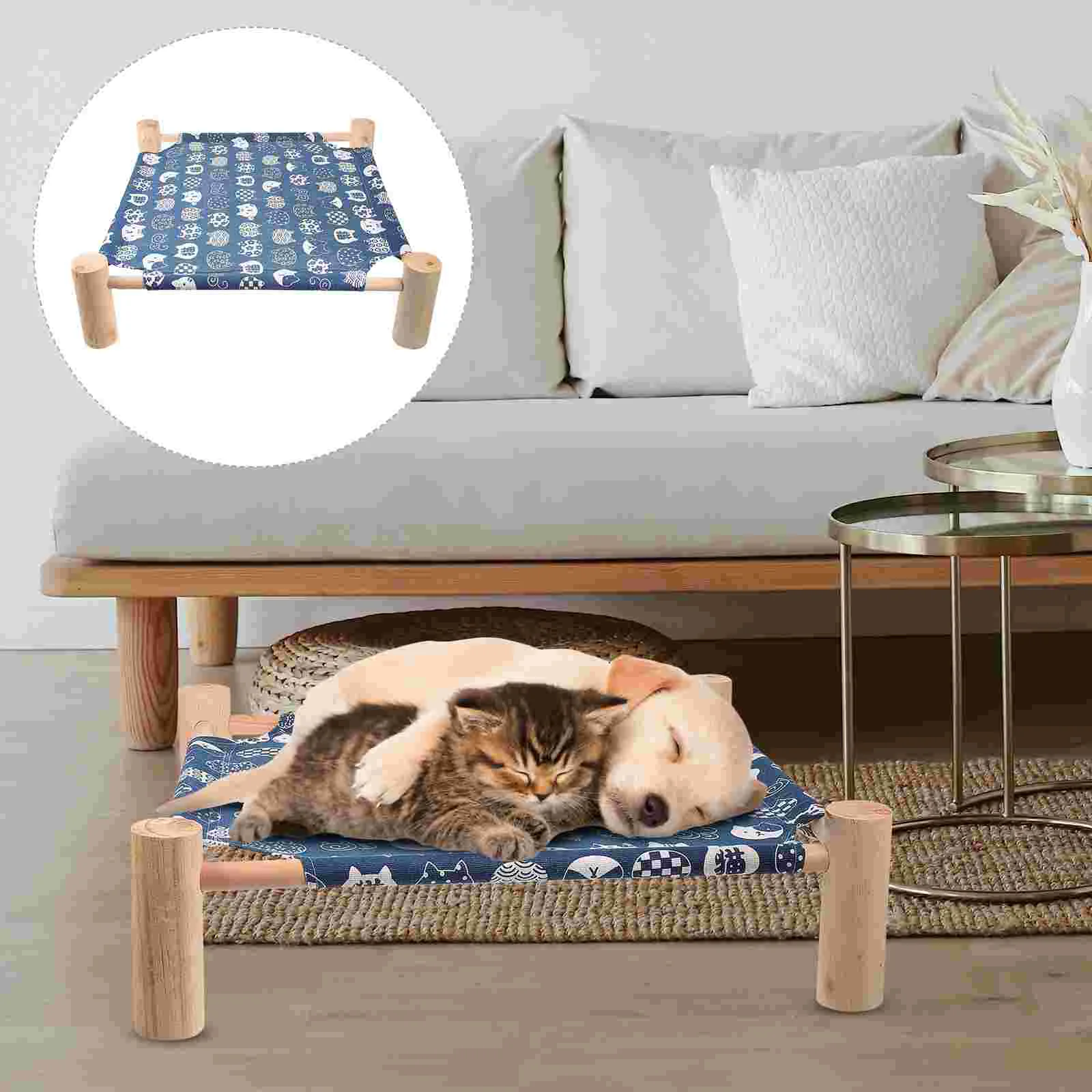 

Detachable Cat Bed Breathable Cat Hammock Puppy Sleeping Bed Elevated Cat Bed