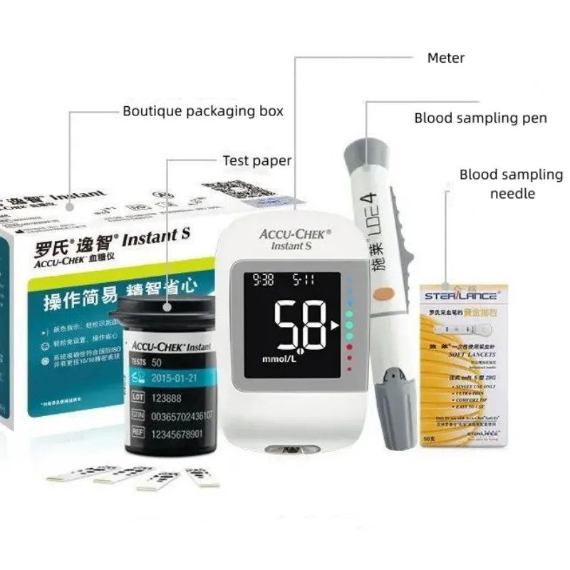 (exp: 2025.02) Roche Bluetooth Accu Chek Мгновенный диаabet Глюкоза Тест-полоски для измерения