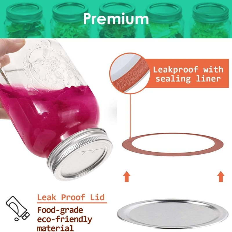 70 крышек для банок с широким горлом подходят раздельных Мейсона герметичных