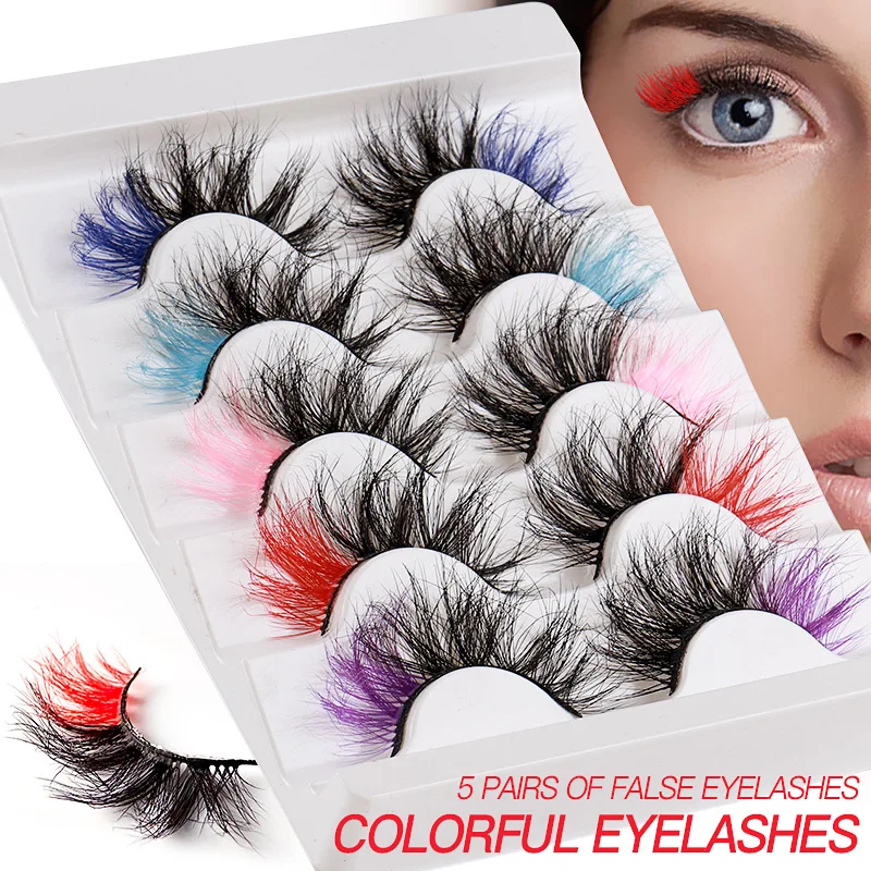 Explosive High-grade Color False Eyelashes Three-dimensional Thickening Eyelashes Cross Simulation Natural Eyelashes