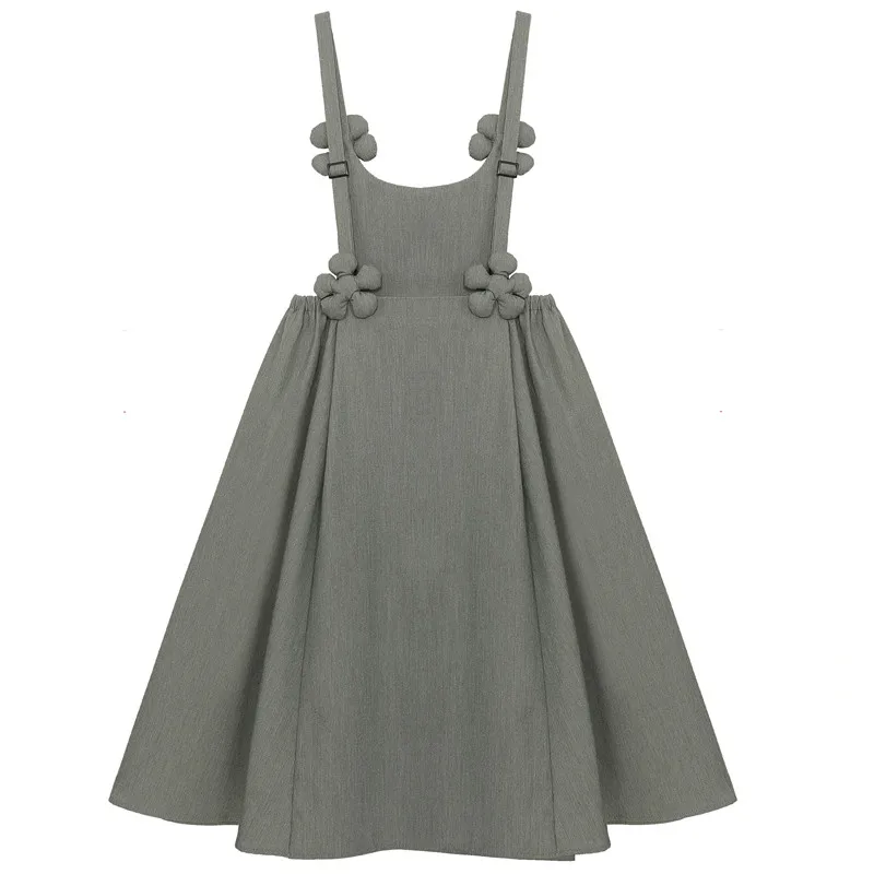 VANOVICH 2022 Spring and Autumn New Women's A-LINE Dress Knee-Length Spaghetti Strap Appliques Fashion Elastic Waist | Женская