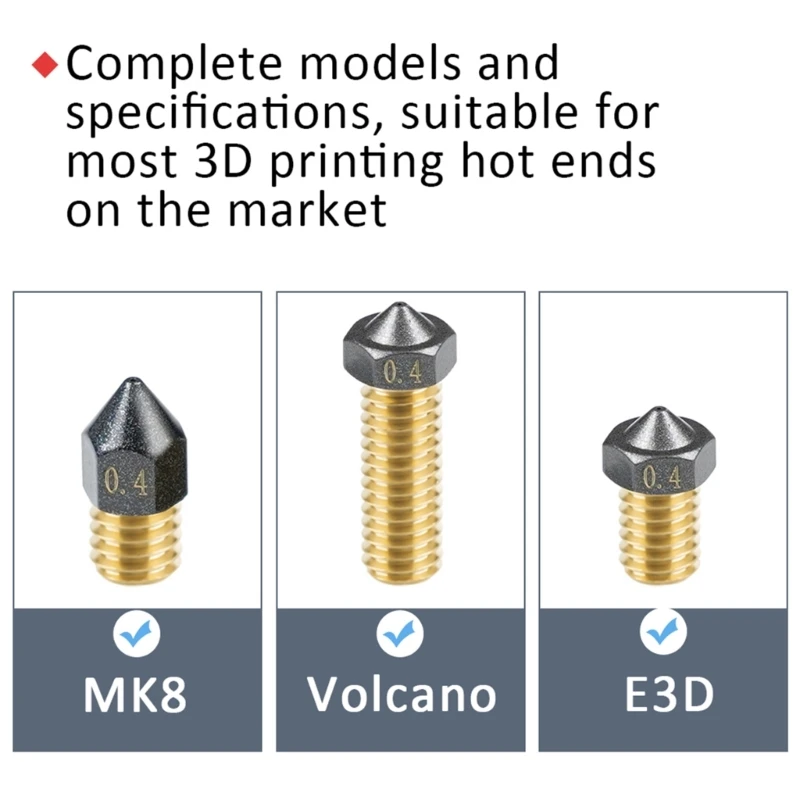

Сопло для 3D-принтера 594A MK8 Volcano сопло износостойкий экструдер для 3D-принтера